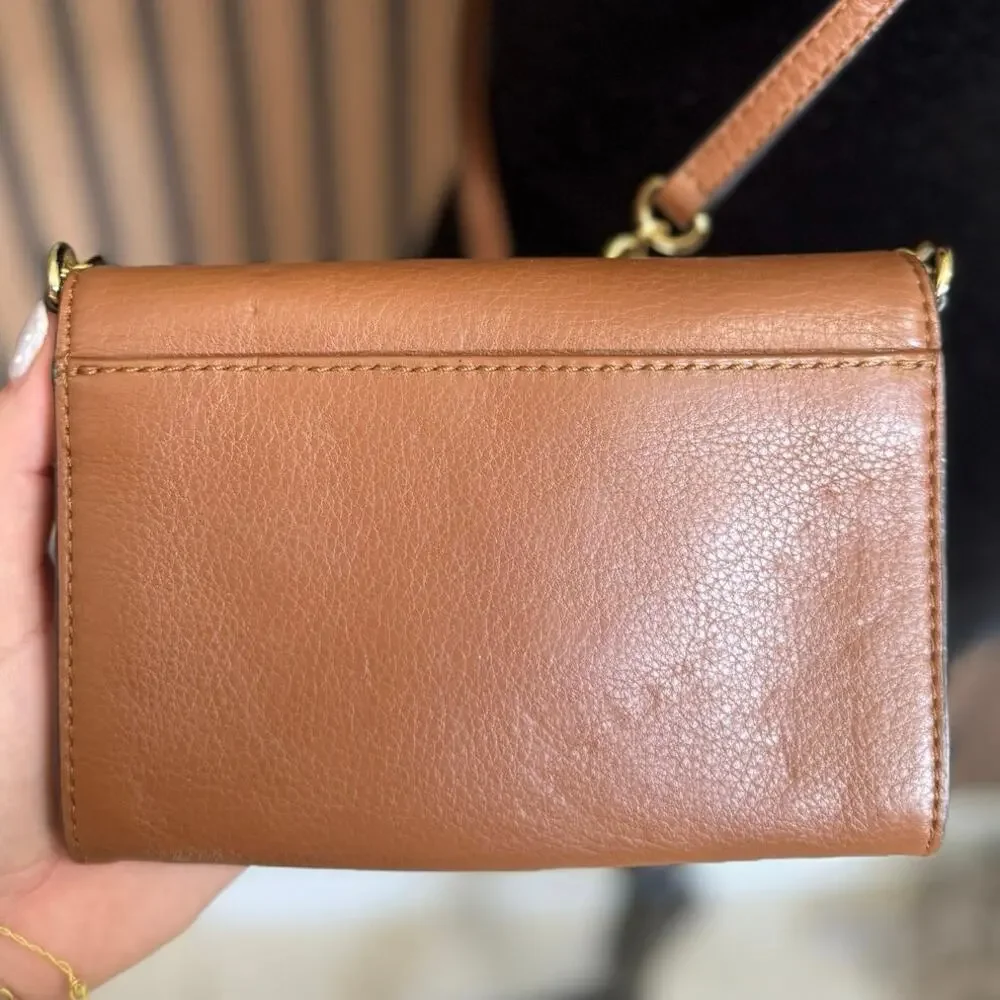 Michael Kors Hudson Large Phone Crossbody Bag Acorn Brown